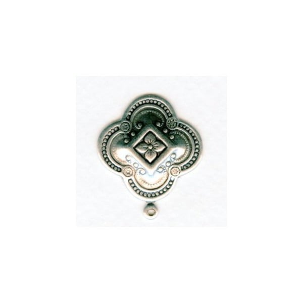 Quatrefoil Medallion Pendants 23mm Oxidized Silver (6) - Image 2