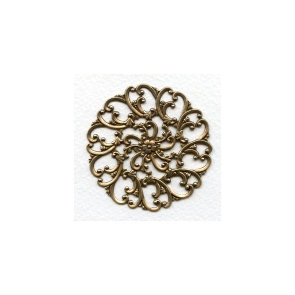 Swirls and Floral Flat Filigree Stamping Round 57mm (1)
