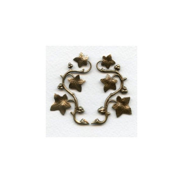 Vines with Berries Oxidized Brass 57mm (1 Set)
