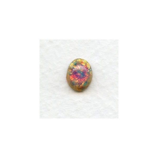 Pink Fire Glass Opal Handmade Cabochons 10x8mm