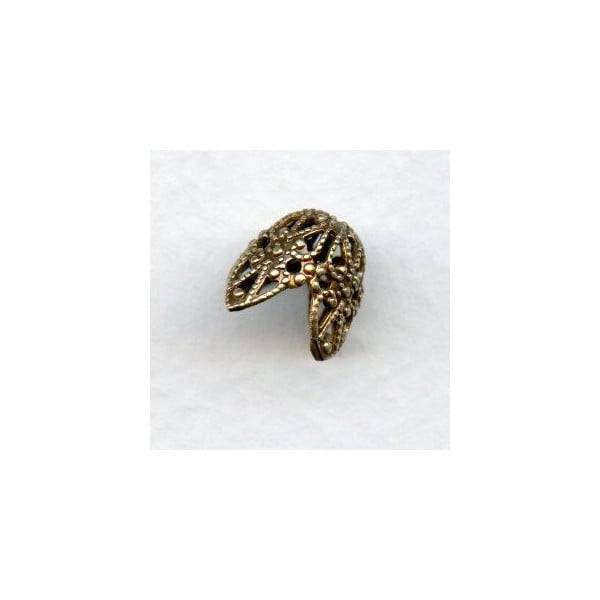 Fancy Filigree Bead Caps Oxidized Brass 11mm (6)
