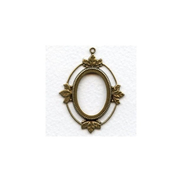 Floating Leaves Setting Frames Oxidized Brass 25x18mm (3)