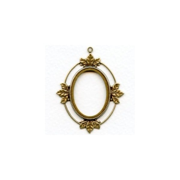 Floating Leaves Setting Pendant 30x22mm Oxidized Brass (1)