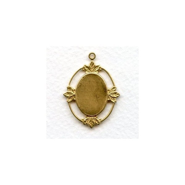 Floating Leaves Settings 18x13mm Raw Brass (4)