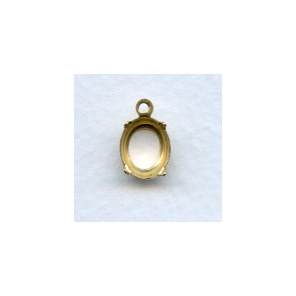 ^Oval 10x8mm Open Back Settings Raw Brass (12)