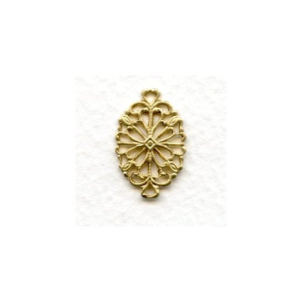 Dainty Filigree 20mm Connectors Raw Brass (12)