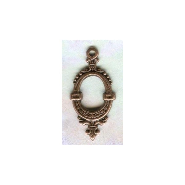 Oval Fancy Hoop Pendant Drops Oxidized Copper