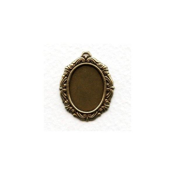 Ornate Detailed Setting 18x13mm Oxidized Brass (6)