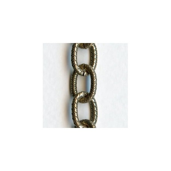 Textured Oval Links Antique Gold Chain 13x10mm (3 ft)