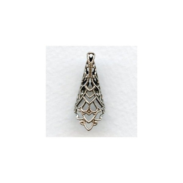 Filigree Cone 26mm Oxidized Silver (3)