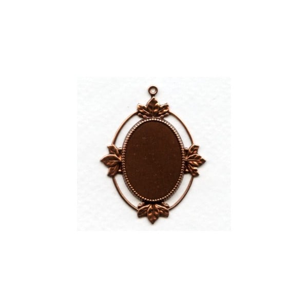 Floating Leaves Settings 25x18mm Oxidized Copper (3)