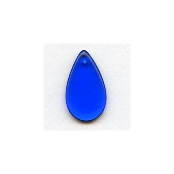 Sapphire Czech Glass Smooth Pendant 30mm (1)