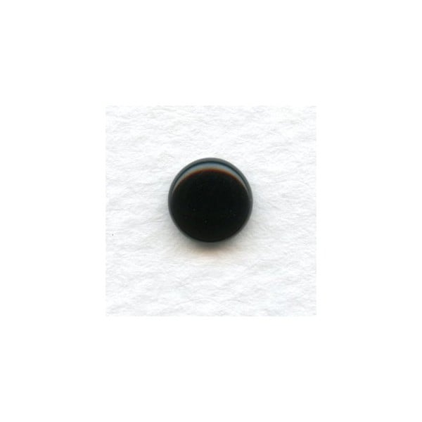 Jet Glass Cabochons Round Buff-Tops 7mm