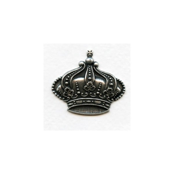 Crown Stamping Ornamentation 38mm Oxidized Silver (1)
