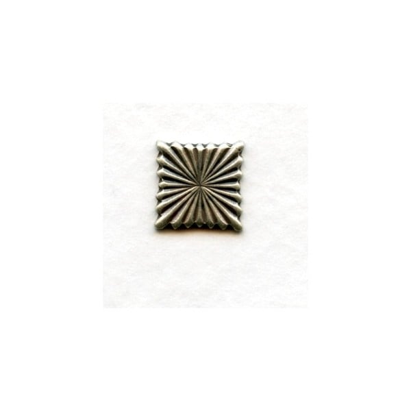 Fluted Square Embellishments 9mm Oxidized Silver
