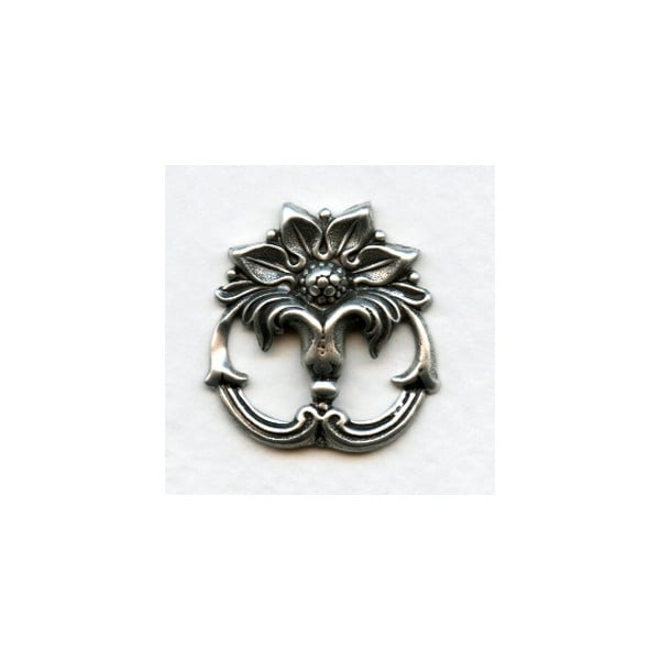 Art Nouveau Style Embellishment Oxidized Silver 27mm (3)