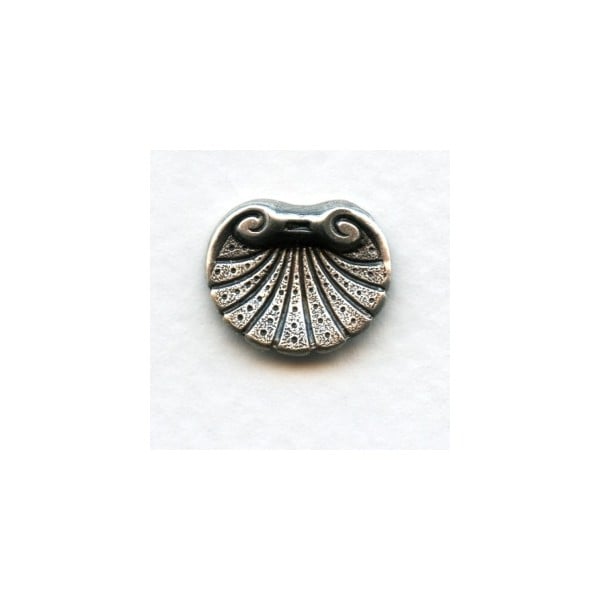 Detailed Shell Oxidized Silver Ornamentation 17mm