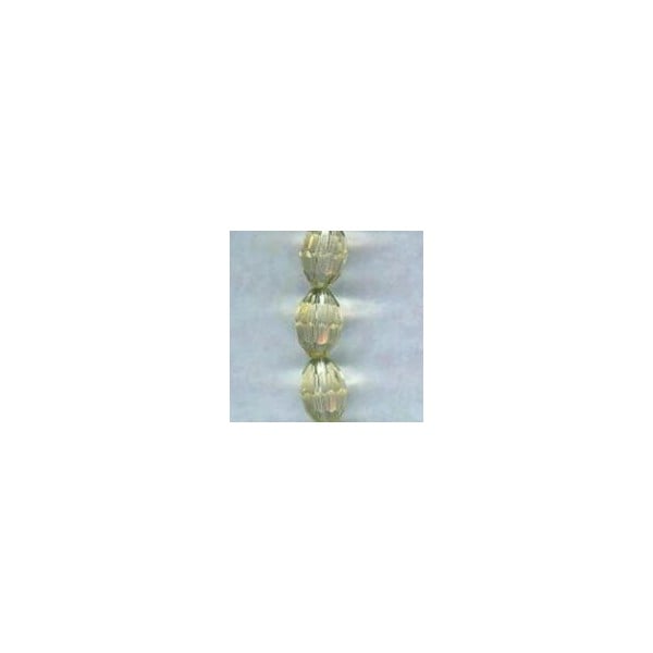 ^Oval Faceted Glass Beads Jonquil 11x8mm
