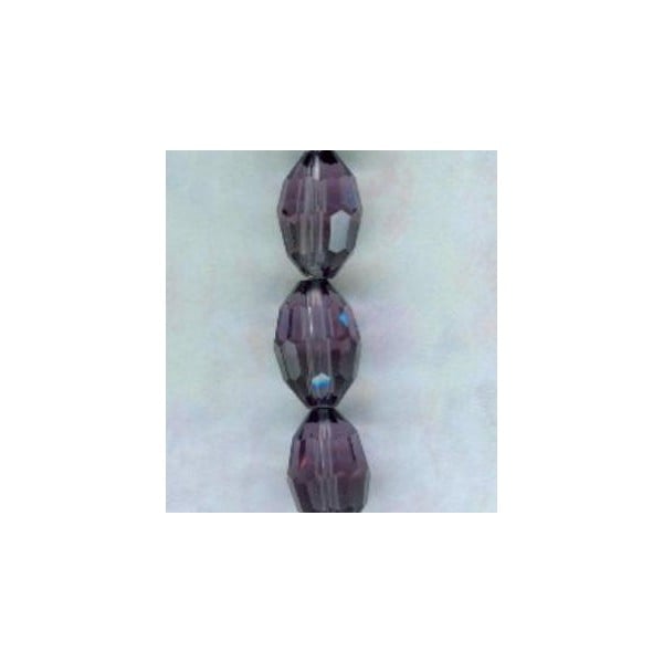 Oval Faceted Glass Beads Amethyst 11x8mm