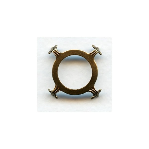 Open Back Turtle Settings 25mm Oxidized Brass (3)