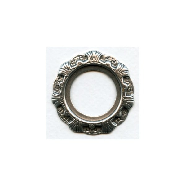 Scalloped Setting Frame Oxidized Silver 30mm (1)