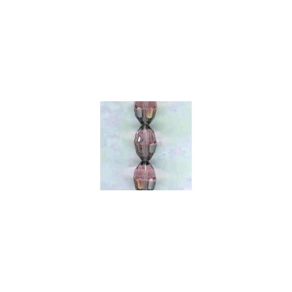 Oval Faceted Glass Beads Light Amethyst 11x8mm