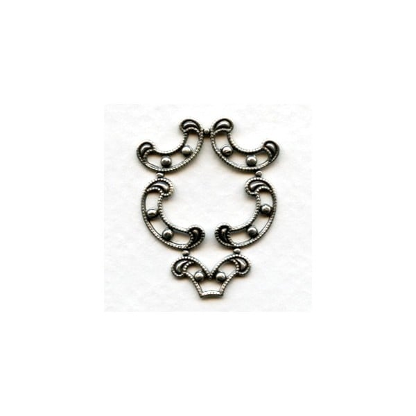 Open Filigree Connector 31x24mm Oxidized Silver (6)