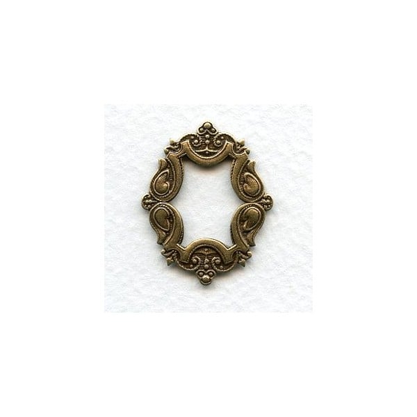 Ornate Framework Stampings Oxidized Brass 29x24mm (3)