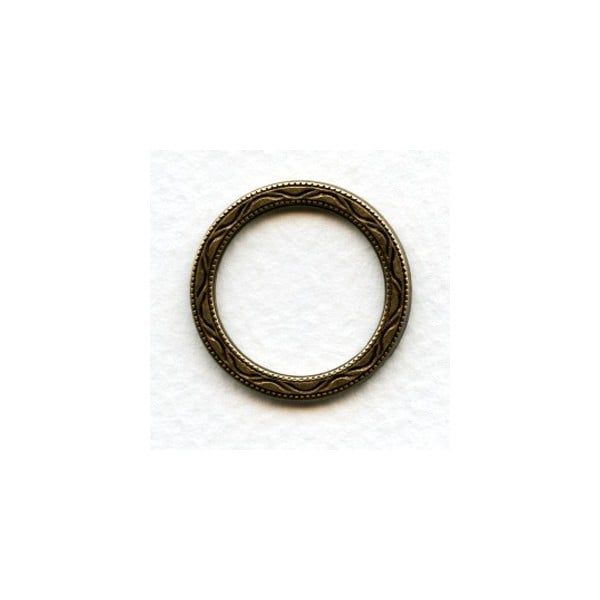 Decorative 25mm Circle Connectors Oxidized Brass (6)