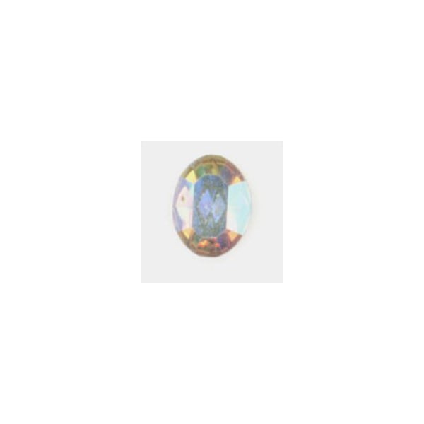 ^Oval Crystal AB Foiled Back Preciosa Rhinestones 8x6mm