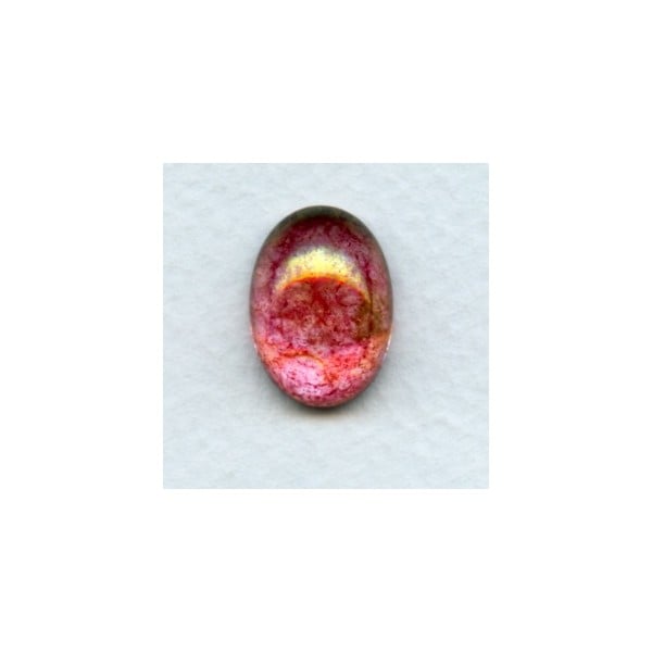 Rose Luster Effect Glass Cabs 18x13mm (2)