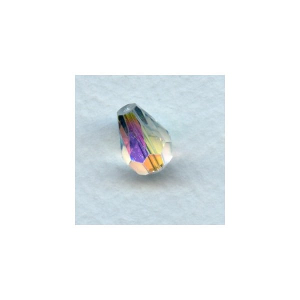 Crystal AB Machine Cut Glass Pear Shape Beads 13x9mm (12)