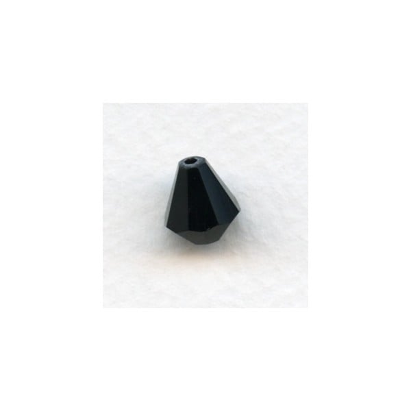Jet Bell Shape Faceted Glass Beads 10x9mm (12)