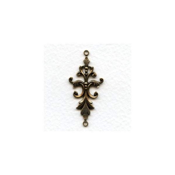 Fancy Victorian Style 40mm Connectors Oxidized Brass (4)