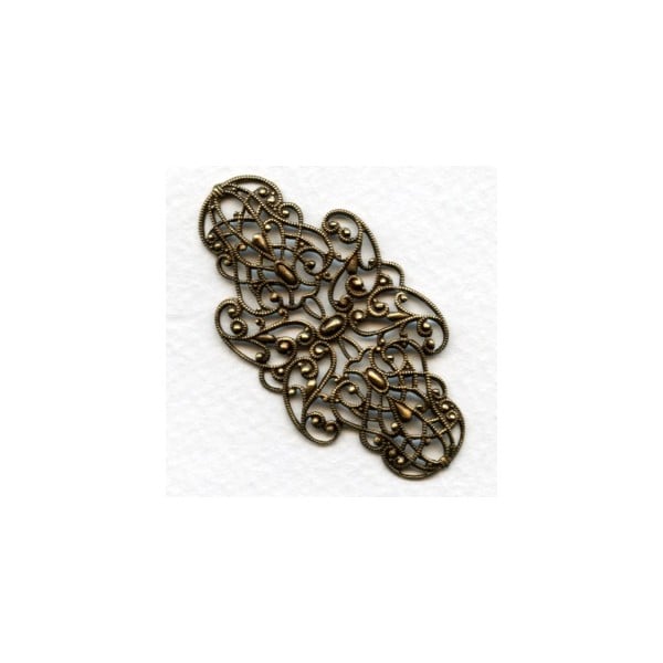 Splendid German Filigree Delicate Details Oxidized Brass (1)