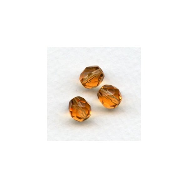 Goldfish Fire Polished Round Faceted Beads 8mm