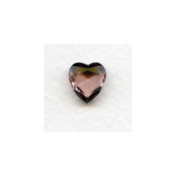 Light Amethyst Glass Heart-Shapes Unfoiled 12x11mm