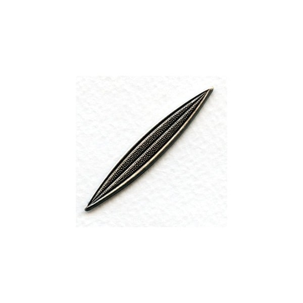 Textured Long Oval Bar Stamping Oxidized Silver 49mm (12)