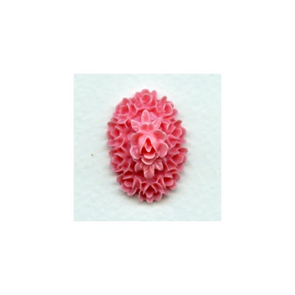 Pink Flower Cluster Cameo 25x18mm
