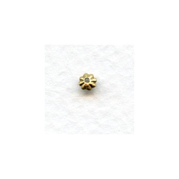 Smallest Fluted Bead Caps 3mm Raw Brass (50)