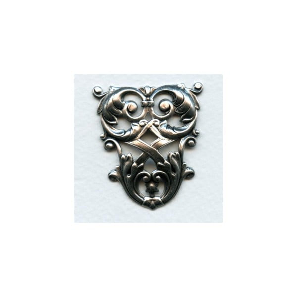 Large Triangle Lattice Details Oxidized Silver 44mm