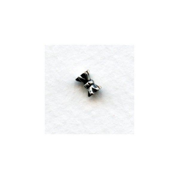 Hour Glass Shape Oxidized Silver Spacer Beads 3x6mm (24)