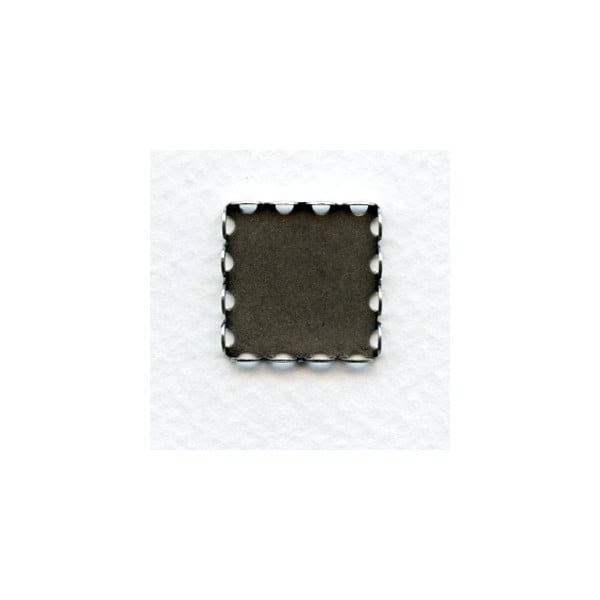 ^Lace Edge Settings 18mm Square Oxidized Silver (6)
