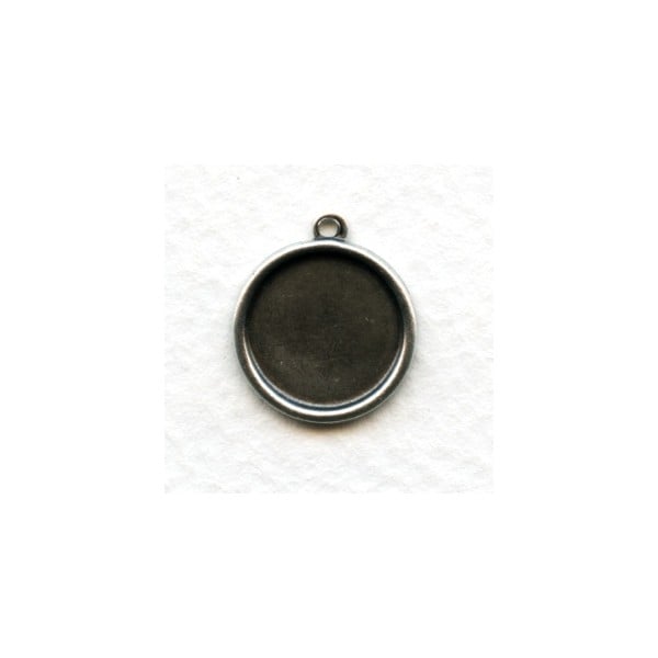 Simple 13mm Settings Oxidized Silver (6)