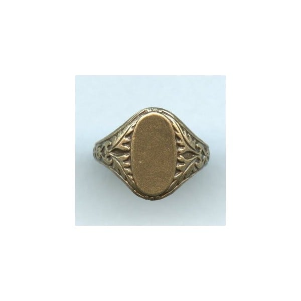 Adjustable Finger Ring Oak Leaf Details Oxidized Brass (1)