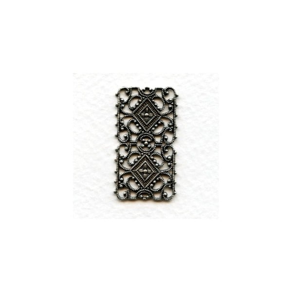 Decorative Solid Connector Oxidized Silver 34mm (1)