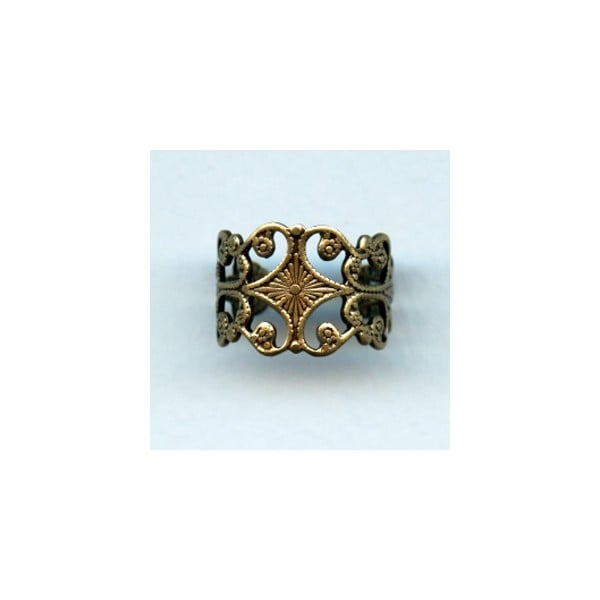 Very Sturdy Filigree Adjustable Finger Ring Oxidized Brass plated steel (1)