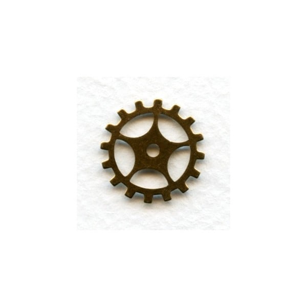Steampunk Gears Oxidized Brass 19mm (12)