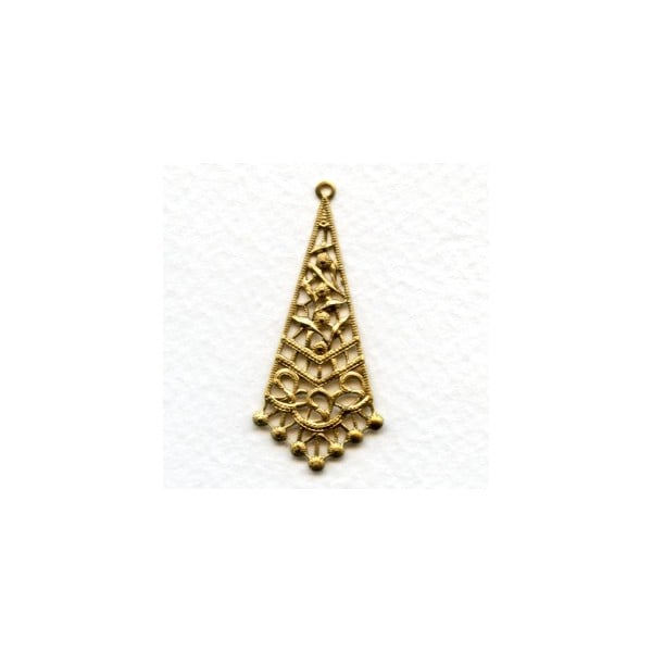 ^Filigree Pendant Drops 44mm Raw Brass (6)
