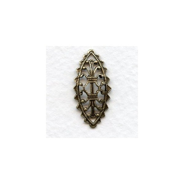 Oval Filigree Detail Stamping Oxidized Brass (12)